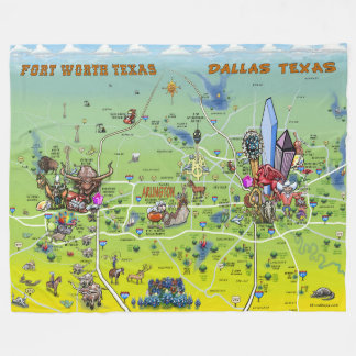 Couverture Polaire Carte du fort de Dallas Worth