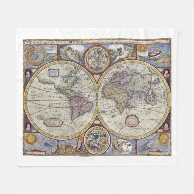 Couverture Polaire Carte du monde antique #3 (Devant (Horizontal))