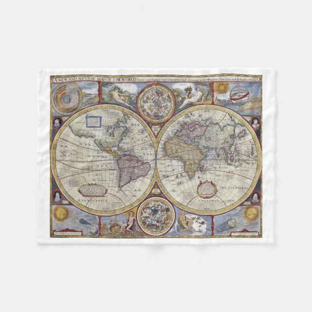 Couverture Polaire Carte du monde antique #3 (Devant (Horizontal))