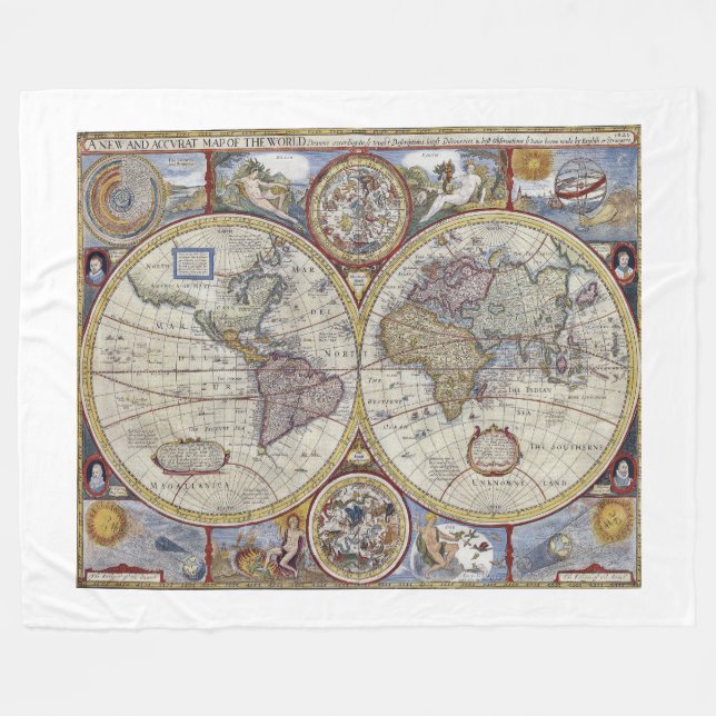 Couverture Polaire Carte du monde antique #3 (Devant (Horizontal))