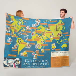 Couverture Polaire Carte du monde de Visuel-Histoire d'exploration et