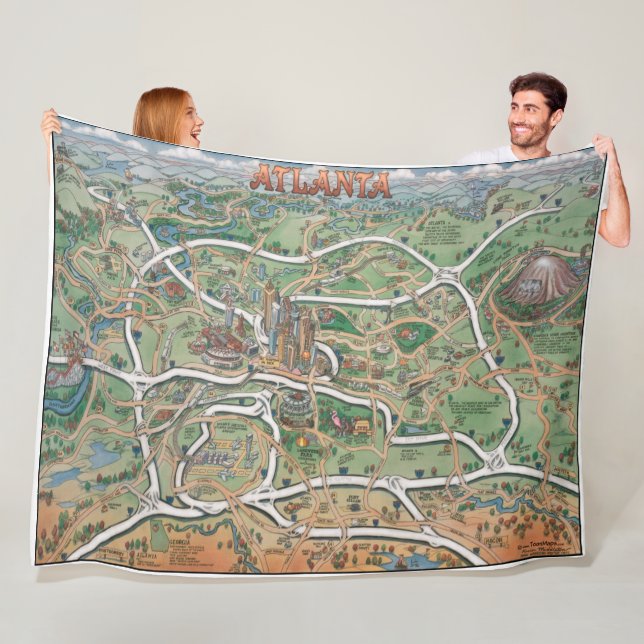 Couverture Polaire Carte du tournoi d'Atlanta Georgia (En situation)