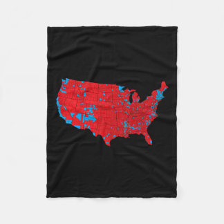 Couverture Polaire Carte électorale 2024 Red Trump Vance Defeat Blue 