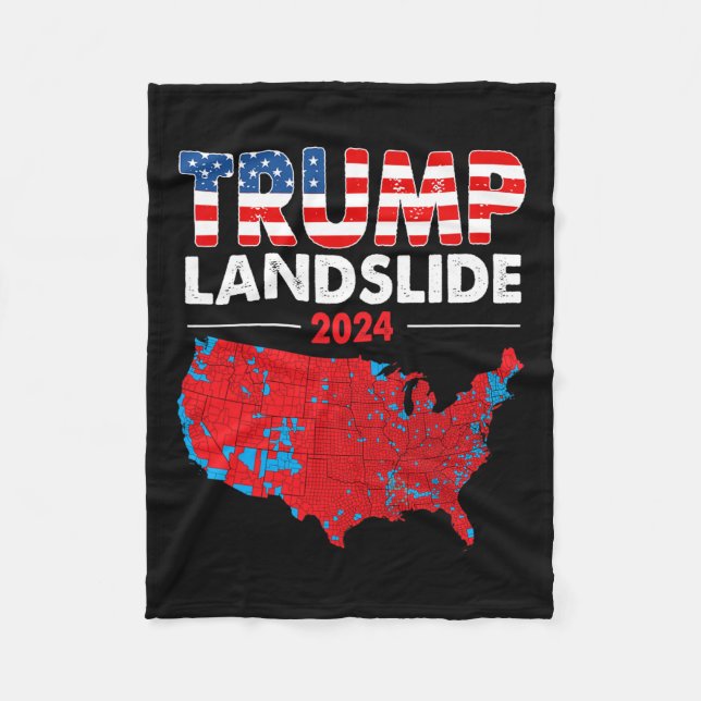Couverture Polaire Carte électorale 2024 Trump Défilé Élections rouge (Devant)