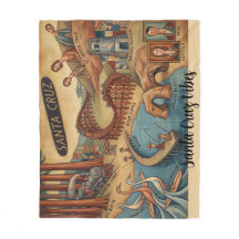 Carte Fantaisiste de Santa Cruz Californie UCSC Bo