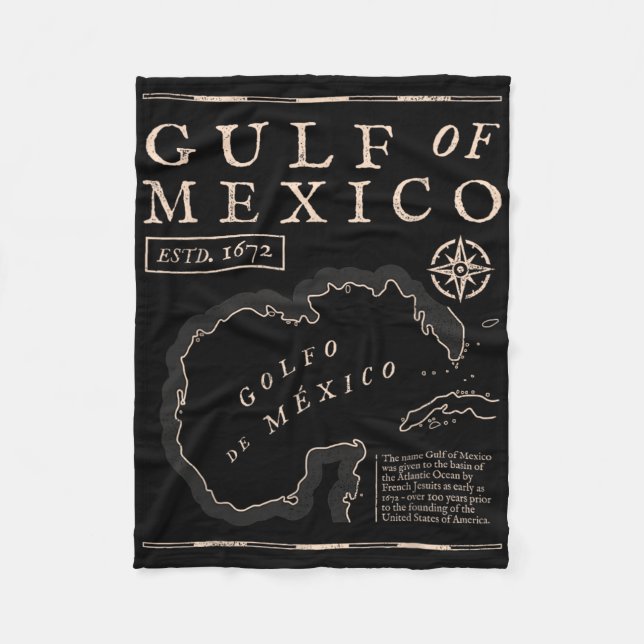 Couverture Polaire Carte Historique Du Golfe Du Mexique 1672 (Devant)
