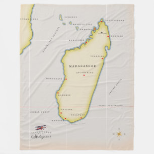 Couverture Polaire Carte illustrée de Madagascar