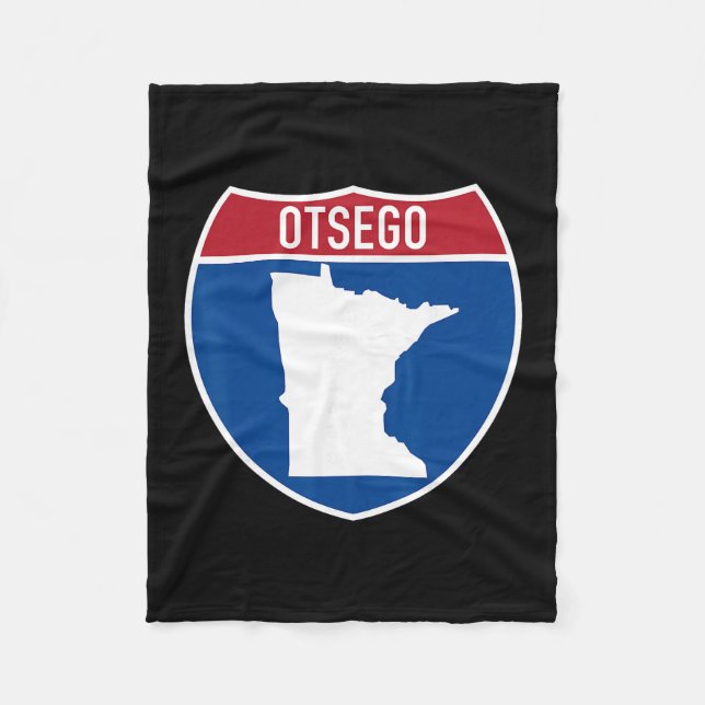 Couverture Polaire Carte Otsego Minnesota Panneau routier Interstate  (Devant)
