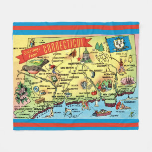 Couverture Polaire Carte postale du Connecticut