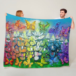 Couverture Polaire Carte Rainbow Bluebonnets Fleece Blanket