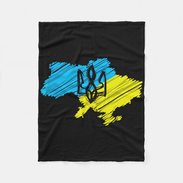 Couverture Polaire Carte ukrainienne géniale - Drapeau ukrainien  (Devant)