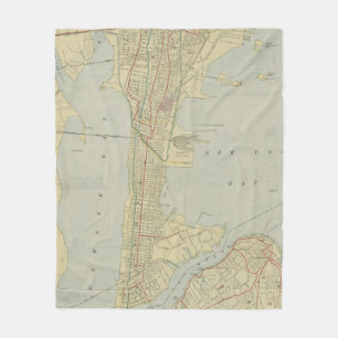 Couverture Polaire Carte vintage de Bayonne NJ (1912)