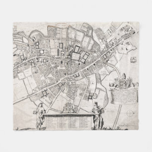 Couverture Polaire Carte vintage de Cambridge Angleterre (1690)
