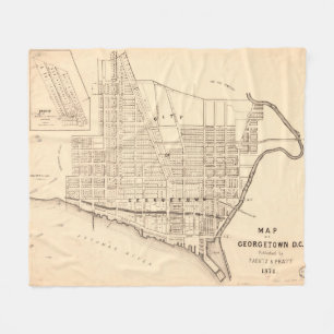 Couverture Polaire Carte vintage de Georgetown (DC de Washington)