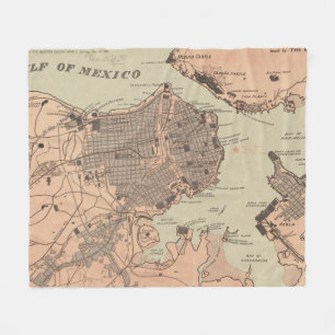 Couverture Polaire Carte vintage de La Havane Cuba (1898) 2