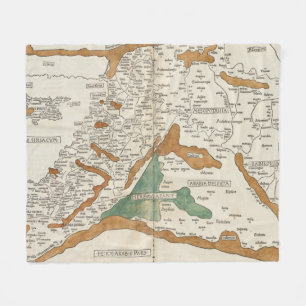 Couverture Polaire Carte vintage de Mésopotamie (1482)