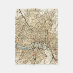 Couverture Polaire Carte vintage de Richmond la Virginie (1934)
