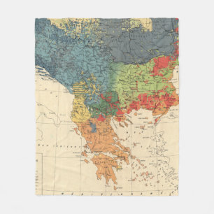 Couverture Polaire Carte vintage des Balkans (1918)