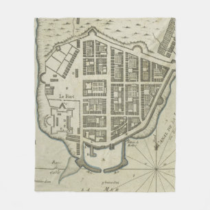 Couverture Polaire Carte vintage du Lower Manhattan (1764)