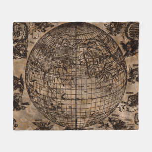Couverture Polaire Carte vintage du Vieux Monde
