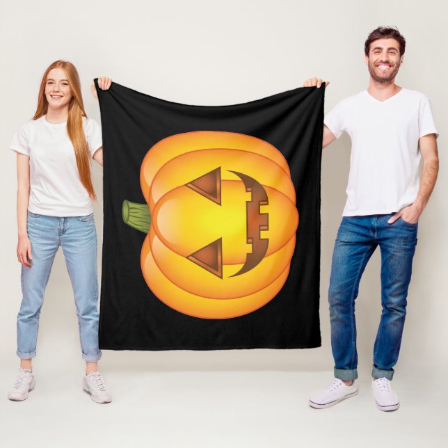 Couverture Polaire Carton mignon Halloween Jack O’Lantern Citrouille (En situation)
