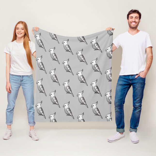 Couverture Polaire Carton mignon Whiteface Cockatiel Birds Motif (En situation)