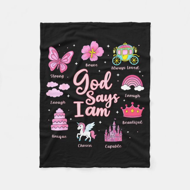 Couverture Polaire Cartoon God Say I Am Princess Girl Kids  (Devant)