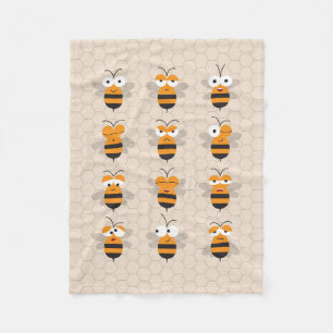 Couverture Polaire Cartoon mignon Miel Abeille de Miel