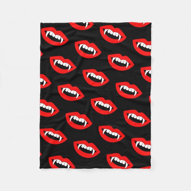 Couverture Polaire Cartoon Monster Vampire Lèvres pointes dents dents (Devant)