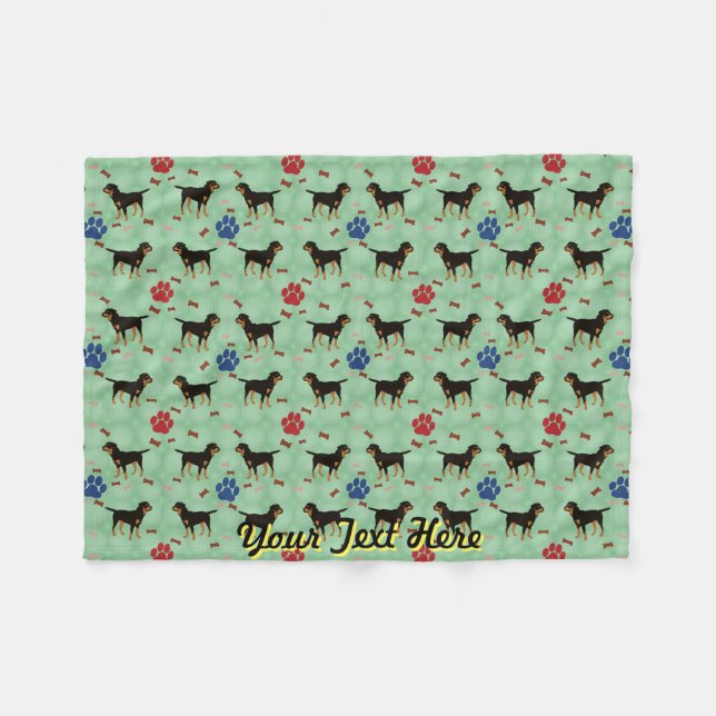 Couverture Polaire Cartoon Rottweiler (Devant (Horizontal))