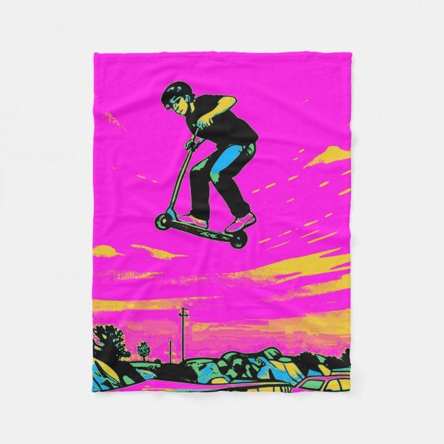 Couverture Polaire Cascade à haute volée - Cavalier de scooter (Devant)