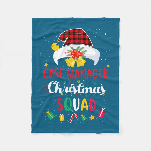 Couverture Polaire Case Manager Christmas Squad Santa Hat Matching Pr (Devant)