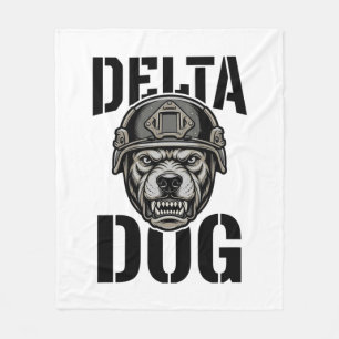 Couverture Polaire Casque Bulldog Delta Dog Design de gravure vintage