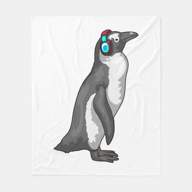 Couverture Polaire Casque de musique Penguin (Devant)