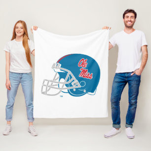 Couverture Polaire Casque Ole Miss Football Bleu clair