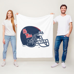 Couverture Polaire Casque Ole Miss Football bleu foncé