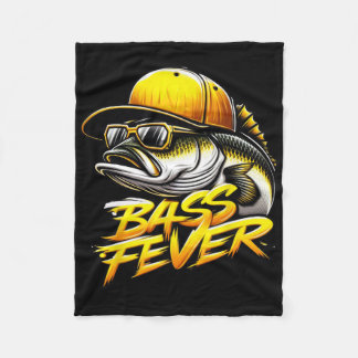 Couverture Polaire Casquette de camionneur jaune drôle de poisson de