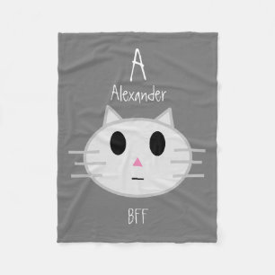 Couverture Polaire Cat Cute Personnalisé Pet Nom BFF Customisé