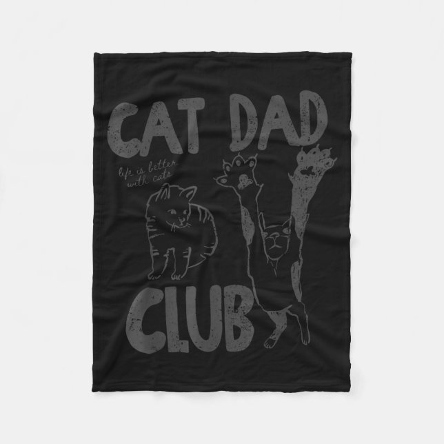 Couverture Polaire Cat Dad Club Life Is Better With Cats Father's Day (Devant)