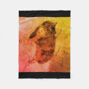 Couverture Polaire Cat de Calico Blanche