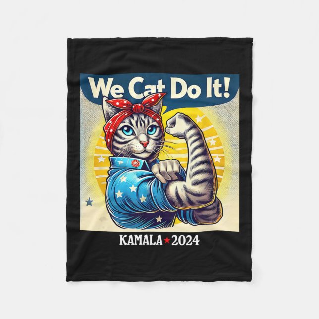 Couverture Polaire Cat Do It Kamala Harris Supporter Chilless Cat La (Devant)