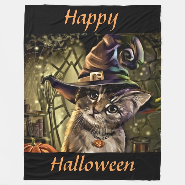 Couverture Polaire Cat Halloween (Devant)