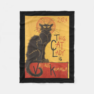 Couverture Polaire Cat Lady Kamala Le Conversation Noir Funny Ballot
