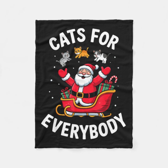 Couverture Polaire Cat Lover Christmas Santa Sleigh Cats For Everybod (Devant)