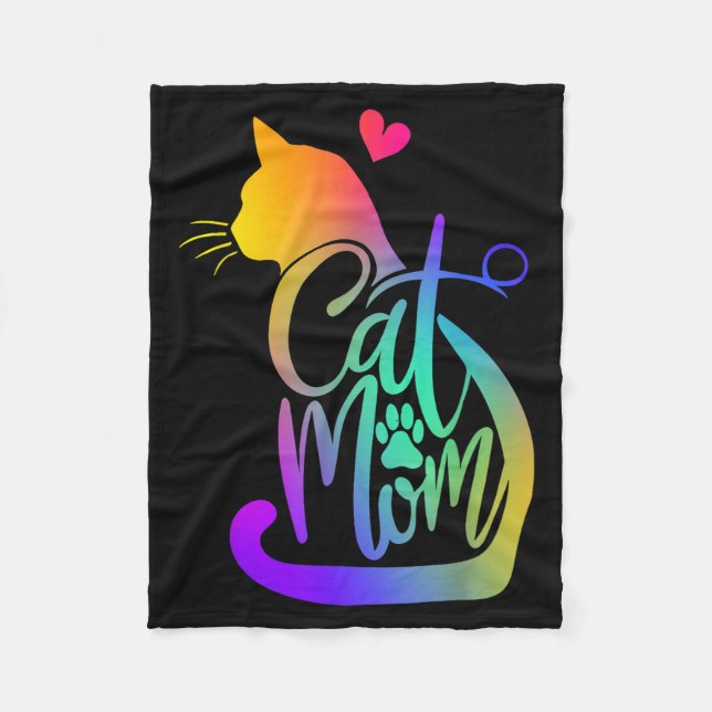 Couverture Polaire Cat Mom Cat Lover Cute Mother's Day Mama I Love My (Devant)