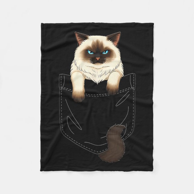 Couverture Polaire Cat Pocket Matching Cat And Owner Clothes Ragdoll  (Devant)