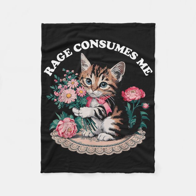 Couverture Polaire Cat Rage Me Consume (Devant)