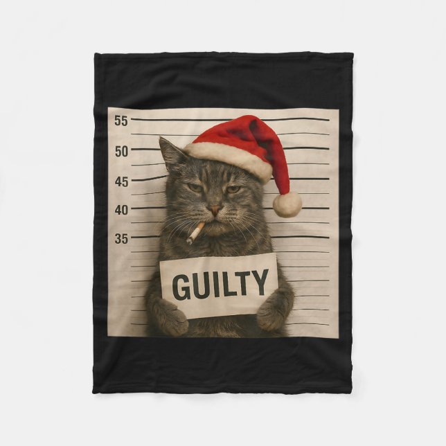 Couverture Polaire Cat Smoking Cigarette Christmas Funny Meme Cat  (Devant)