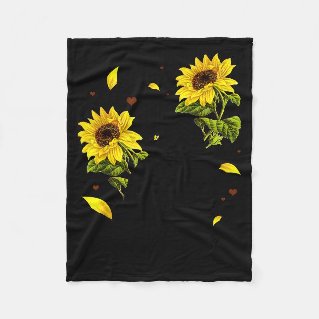 Couverture Polaire Cat Sunflower Christmas Tree Sun Flower Cat Lover  (Devant)