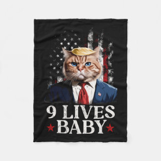 Couverture Polaire Cat Trump 9 Lives Baby Trump 2024 Victoire remport